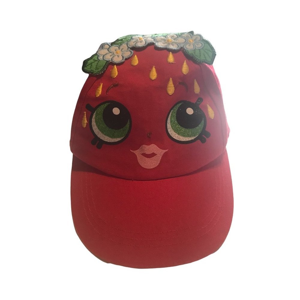 Shopkins‎ Strawberry Baseball Cap Hat Red Child One Size 2018 Adjustable Strap